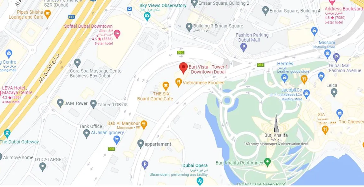 Burj Vista Apartments Map