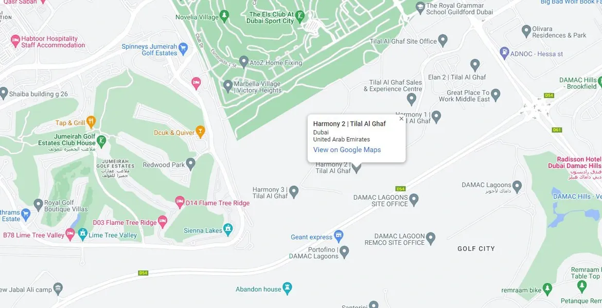 Harmony II Villas Map