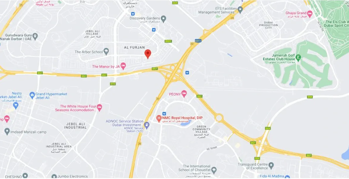 Tilal Al Furjan Villas map