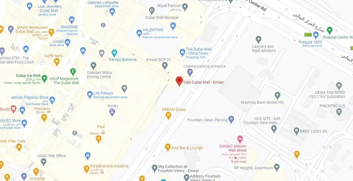 Vida Dubai Mall Apartments Map